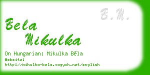 bela mikulka business card